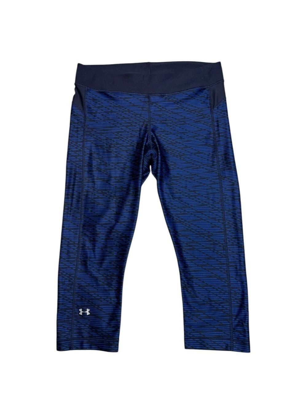 Under Armour Women’s HeatGear Armour Printed Capri Tights Black Blue Size Large